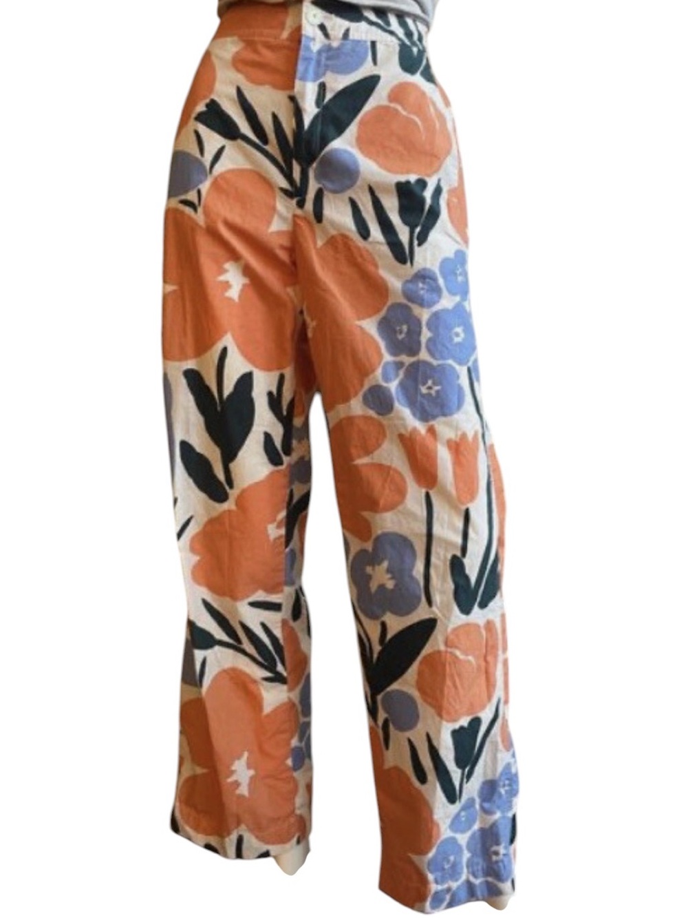 Marimekko x Uniqlo Wide Leg Pants High Waist Retro Abstract Floral Scandi-Chic